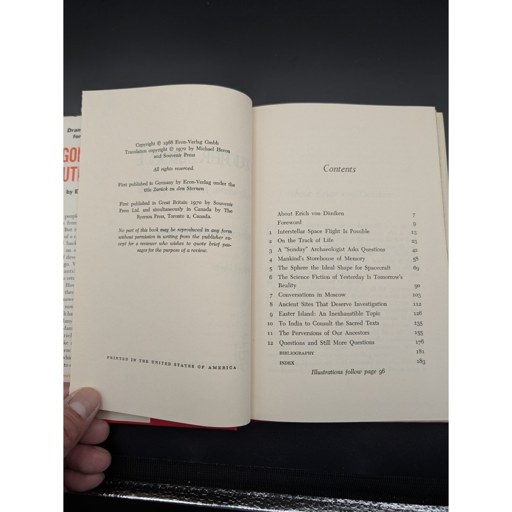 Gods From Outer Space By Erich Von Daniken Book Club Edition Hardcover 1970 - Picture 6 of 7